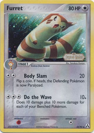 Furret (33/92) (Stamped) [EX: Legend Maker] | The Time Vault CA