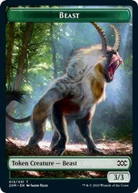 Beast // Saproling Double-sided Token [Double Masters Tokens] | The Time Vault CA