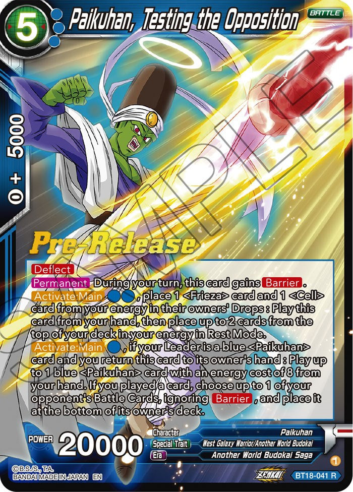 Paikuhan, Testing the Opposition (BT18-041) [Dawn of the Z-Legends Prerelease Promos] | The Time Vault CA