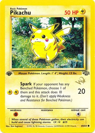 Pikachu (60/64) (W Stamped Promo) [Jungle 1st Edition] | The Time Vault CA