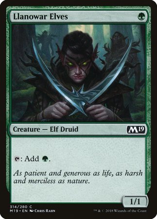 Llanowar Elves [Core Set 2019] | The Time Vault CA