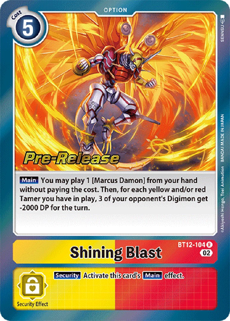 Shining Blast [BT12-104] [Across Time Pre-Release Cards] | The Time Vault CA