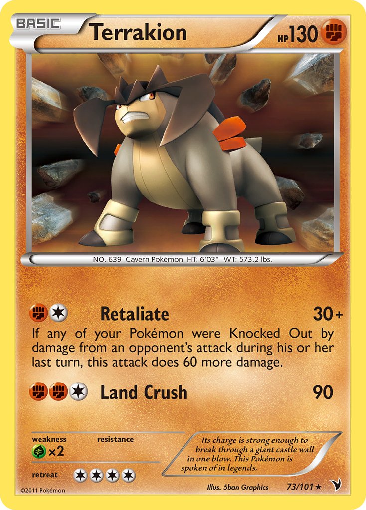 Terrakion (73/101) (Cosmos Holo) (Blister Exclusive) [Black & White: Noble Victories] | The Time Vault CA