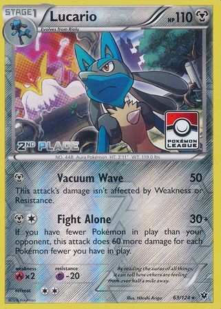 Lucario (63/124) (League Promo 2nd Place) [XY: Fates Collide] | The Time Vault CA