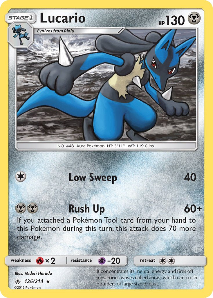 Lucario (126/214) (Theme Deck Exclusive) [Sun & Moon: Unbroken Bonds] | The Time Vault CA