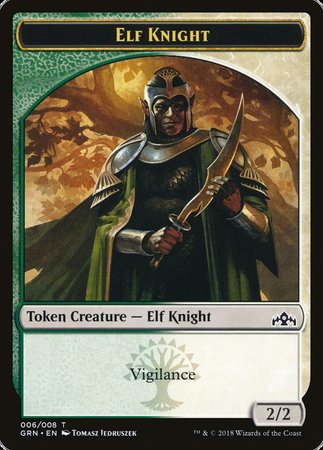 Elf Knight Token [Guilds of Ravnica Tokens] | The Time Vault CA