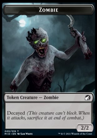 Zombie Token (005) [Innistrad: Midnight Hunt Tokens] | The Time Vault CA