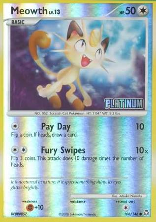 Meowth (106/146) [Burger King Promos: 2009 Collection] | The Time Vault CA