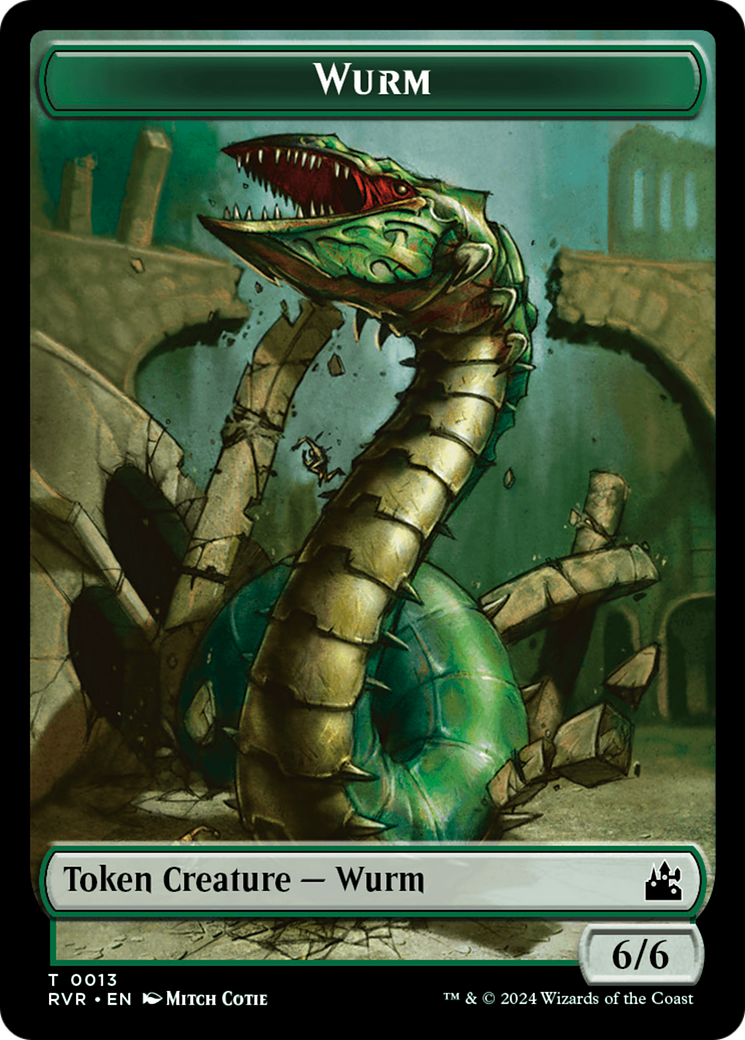 Elf Knight // Wurm Double-Sided Token [Ravnica Remastered Tokens] | The Time Vault CA