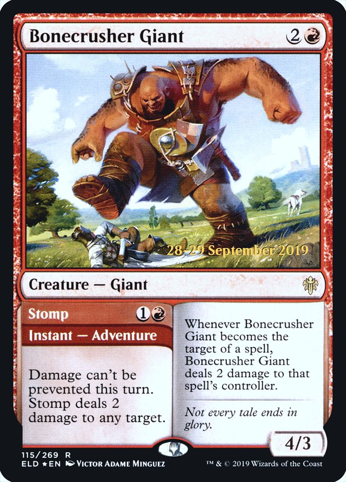 Bonecrusher Giant // Stomp  [Throne of Eldraine Prerelease Promos] | The Time Vault CA