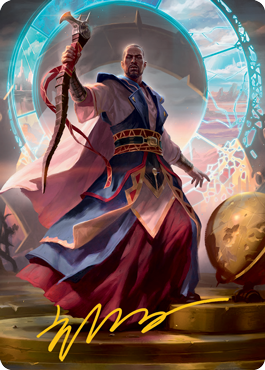 Teferi, Who Slows the Sunset Art Card (Gold-Stamped Signature) [Innistrad: Midnight Hunt Art Series] | The Time Vault CA