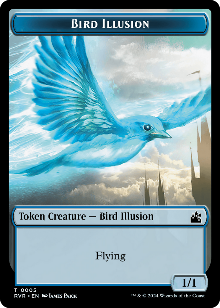 Bird // Bird Illusion Double-Sided Token [Ravnica Remastered Tokens] | The Time Vault CA