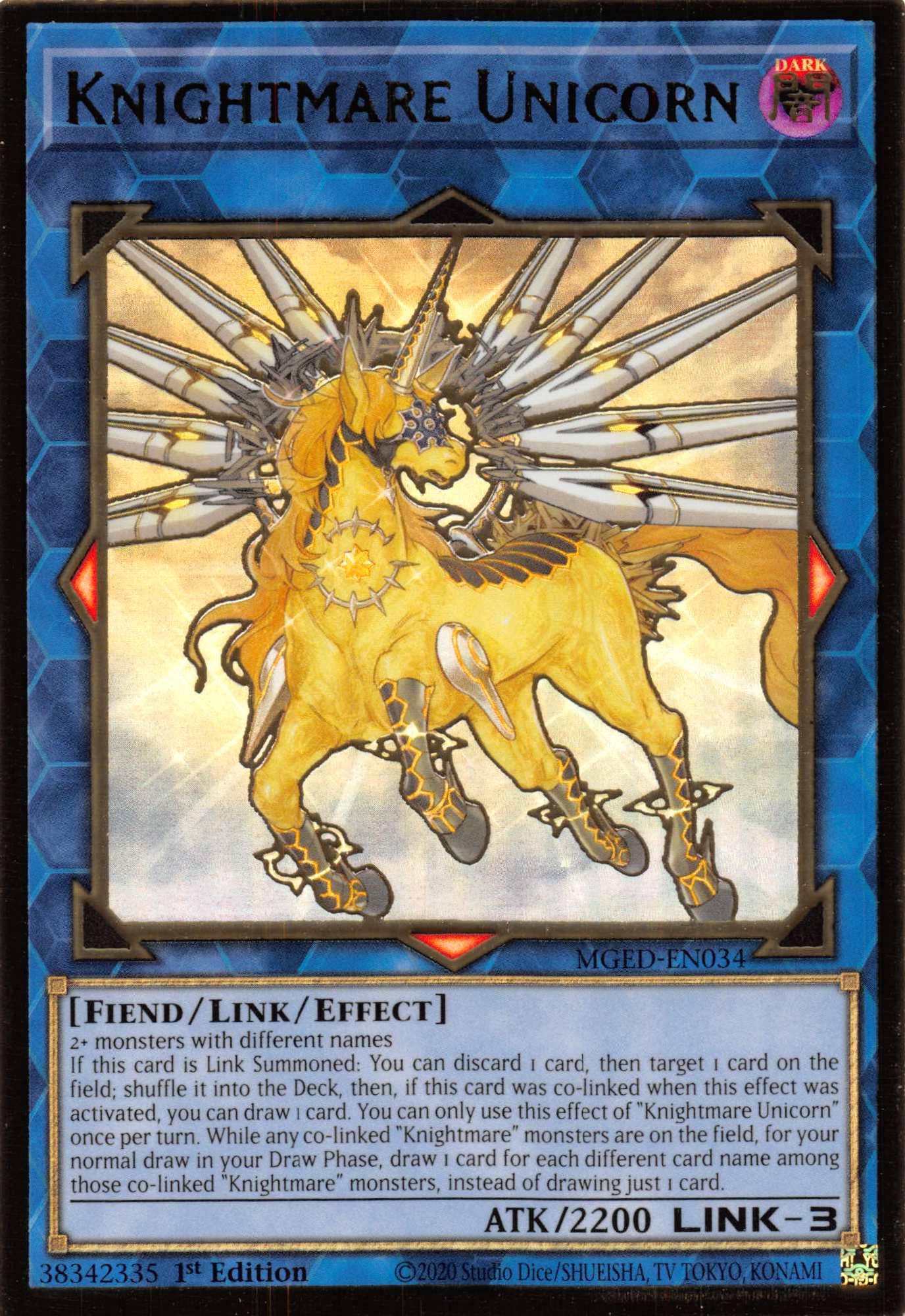Knightmare Unicorn [MGED-EN034] Gold Rare | The Time Vault CA