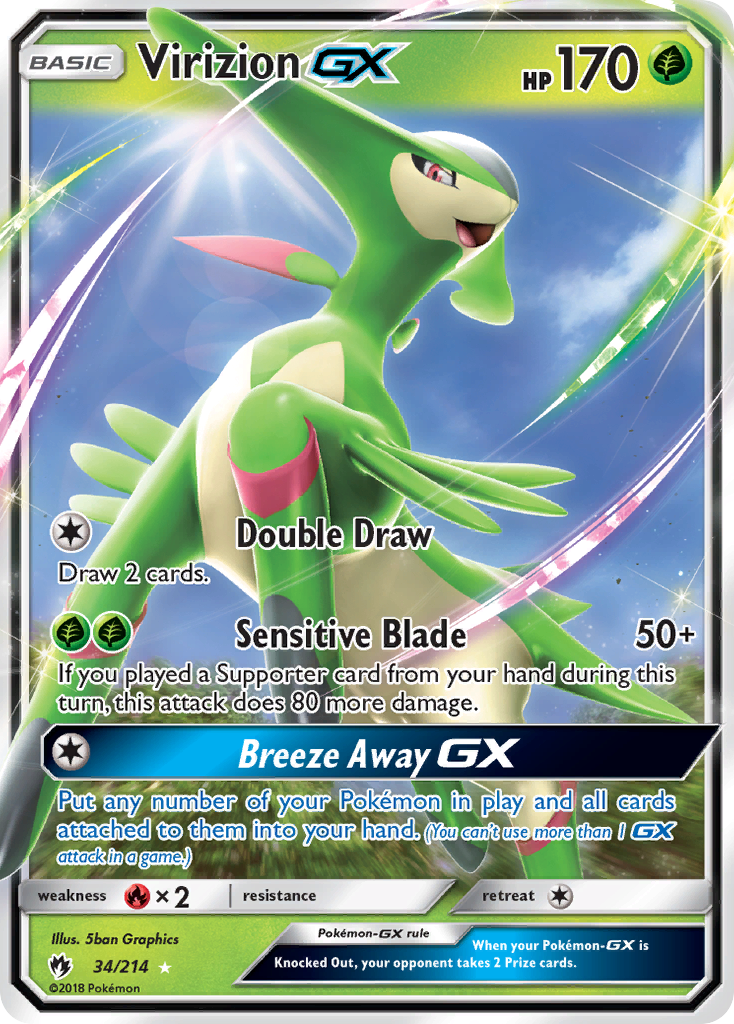 Virizion GX (34/214) [Sun & Moon: Lost Thunder] | The Time Vault CA