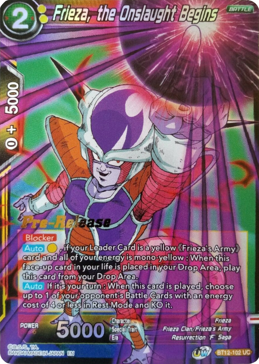 Frieza, the Onslaught Begins (BT12-102) [Vicious Rejuvenation Prerelease Promos] | The Time Vault CA