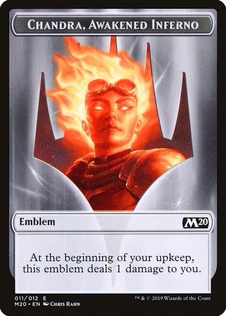 Emblem - Chandra, Awakened Inferno [Core Set 2020 Tokens] | The Time Vault CA