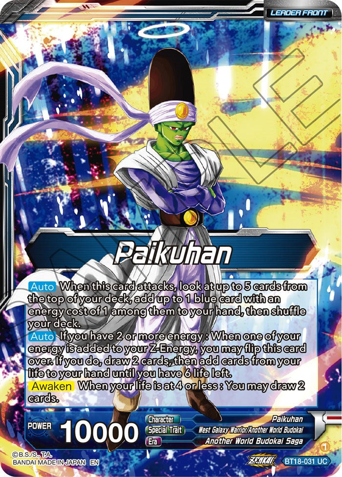 Paikuhan // Paikuhan, West Galaxy Warrior (BT18-031) [Dawn of the Z-Legends Prerelease Promos] | The Time Vault CA