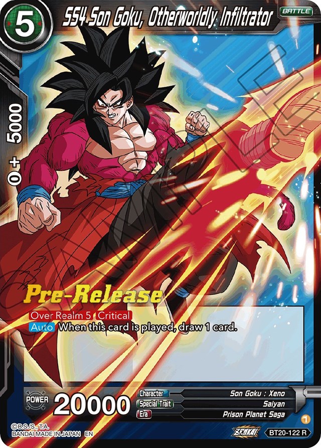 SS4 Son Goku, Otherworldly Infiltrator (BT20-122) [Power Absorbed Prerelease Promos] | The Time Vault CA