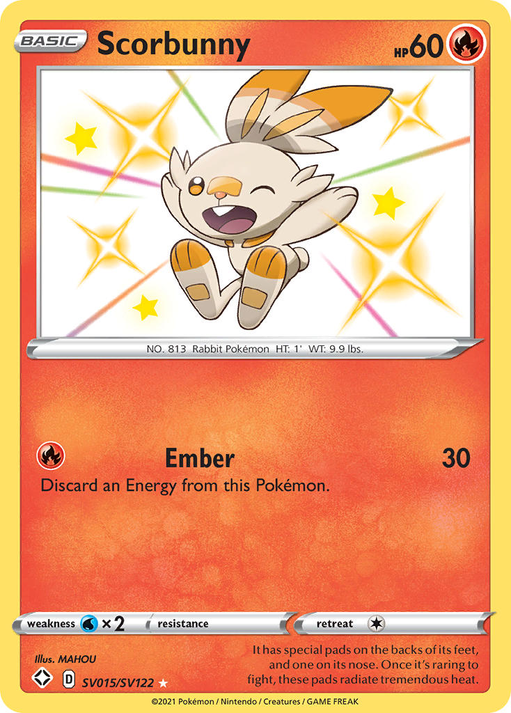 Scorbunny (SV015/SV122) [Sword & Shield: Shining Fates] | The Time Vault CA