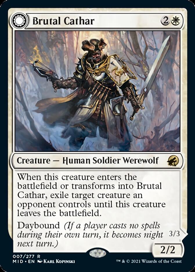 Brutal Cathar // Moonrage Brute [Innistrad: Midnight Hunt] | The Time Vault CA