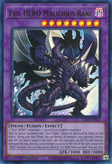 Evil HERO Malicious Bane [LDS3-EN033] Ultra Rare | The Time Vault CA