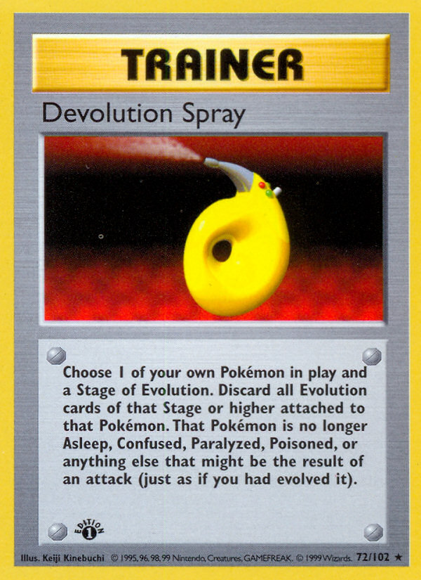 Devolution Spray (72/102) (Shadowless) [Base Set 1st Edition] | The Time Vault CA