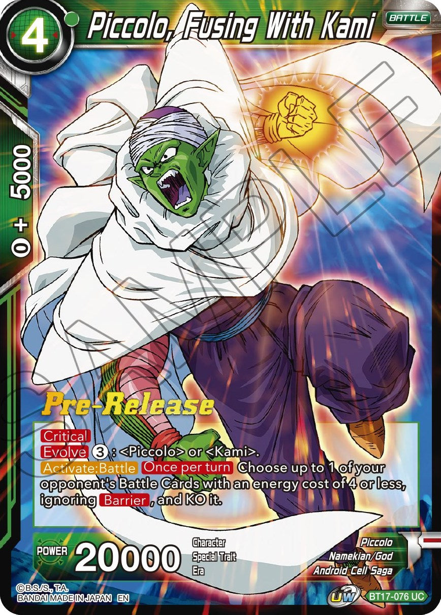 Piccolo, Fusing With Kami (BT17-076) [Ultimate Squad Prerelease Promos] | The Time Vault CA