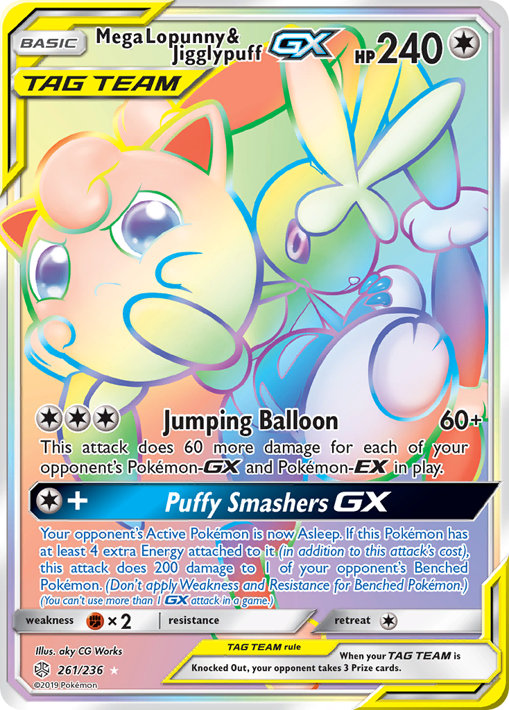 Mega Lopunny & Jigglypuff GX (261/236) [Sun & Moon: Cosmic Eclipse] | The Time Vault CA