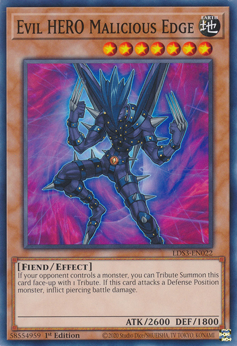 Evil HERO Malicious Edge [LDS3-EN022] Common | The Time Vault CA