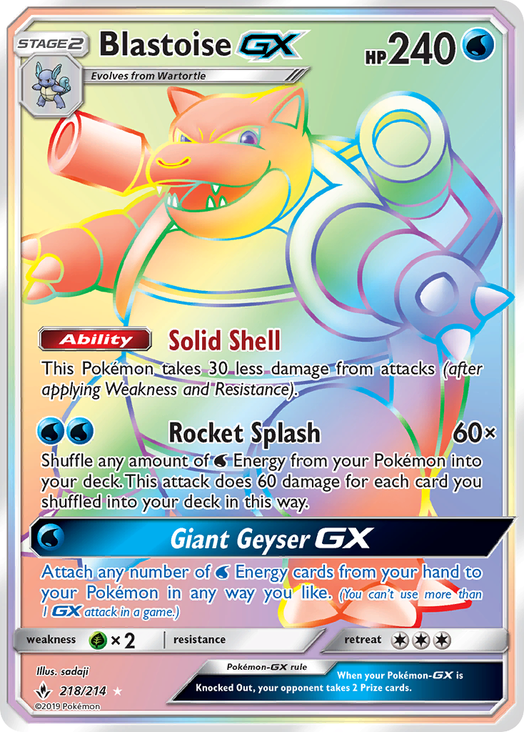 Blastoise GX (218/214) [Sun & Moon: Unbroken Bonds] | The Time Vault CA