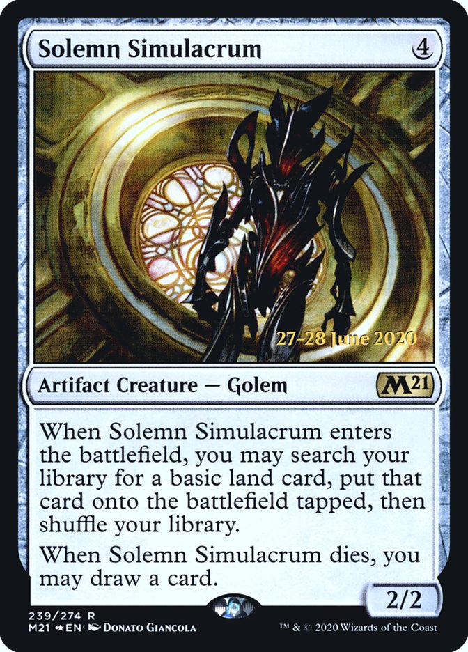 Solemn Simulacrum  [Core Set 2021 Prerelease Promos] | The Time Vault CA