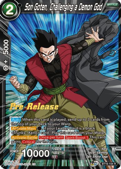 Son Goten, Challenging a Demon God (BT16-104) [Realm of the Gods Prerelease Promos] | The Time Vault CA