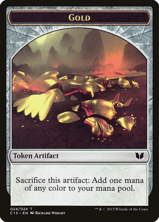 Gold // Knight (005) Double-Sided Token [Commander 2015 Tokens] | The Time Vault CA