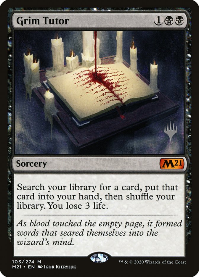 Grim Tutor (Promo Pack) [Core Set 2021 Promos] | The Time Vault CA