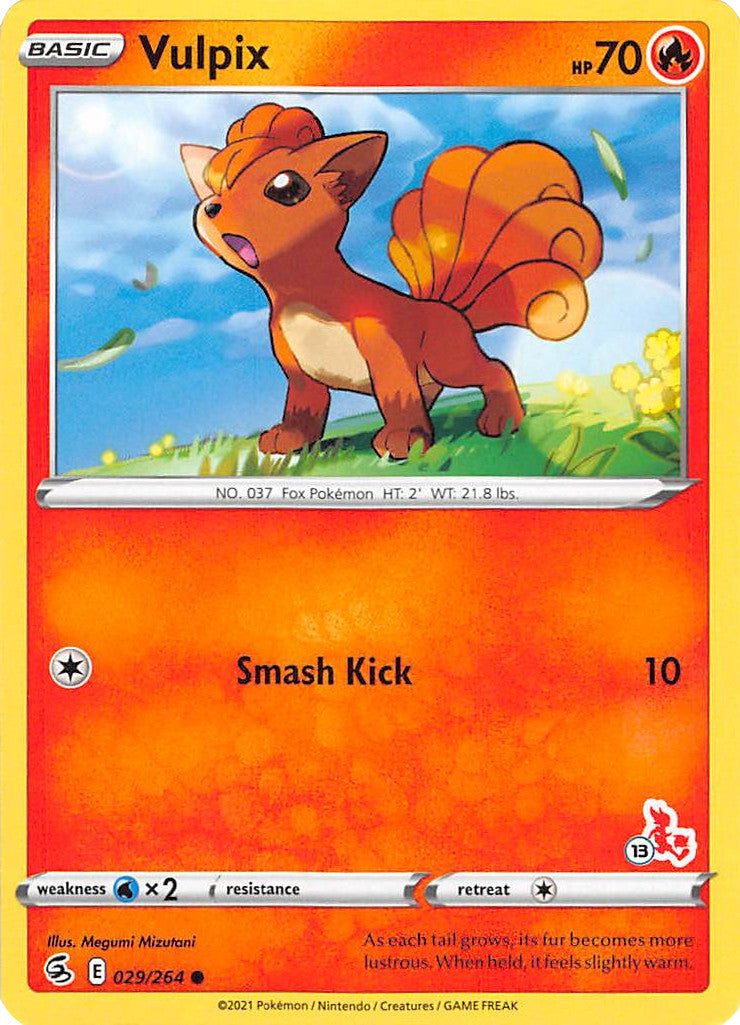 Vulpix (029/264) (Cinderace Stamp #13) [Battle Academy 2022] | The Time Vault CA