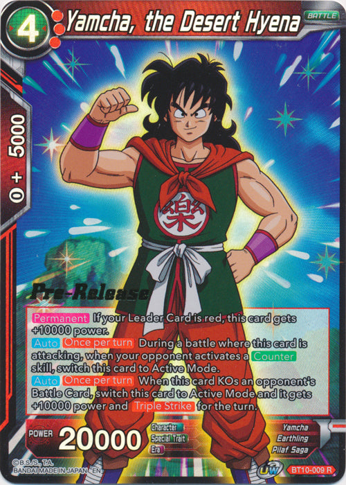 Yamcha, the Desert Hyena (BT10-009) [Rise of the Unison Warrior Prerelease Promos] | The Time Vault CA