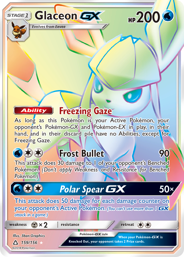 Glaceon GX (159/156) [Sun & Moon: Ultra Prism] | The Time Vault CA