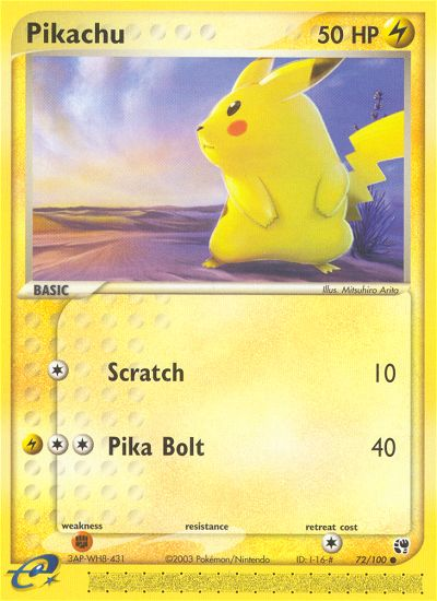 Pikachu (72/100) [EX: Sandstorm] | The Time Vault CA