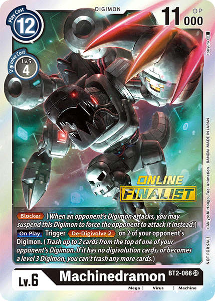 Machinedramon [BT2-066] (Online Finalist) [Release Special Booster Ver.1.0 Promos] | The Time Vault CA