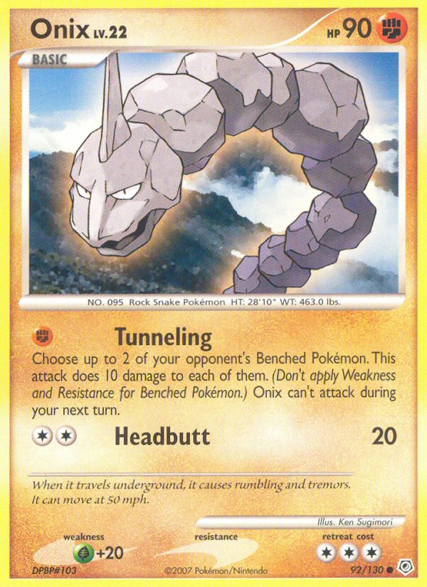 Onix (92/130) [Diamond & Pearl: Base Set] | The Time Vault CA