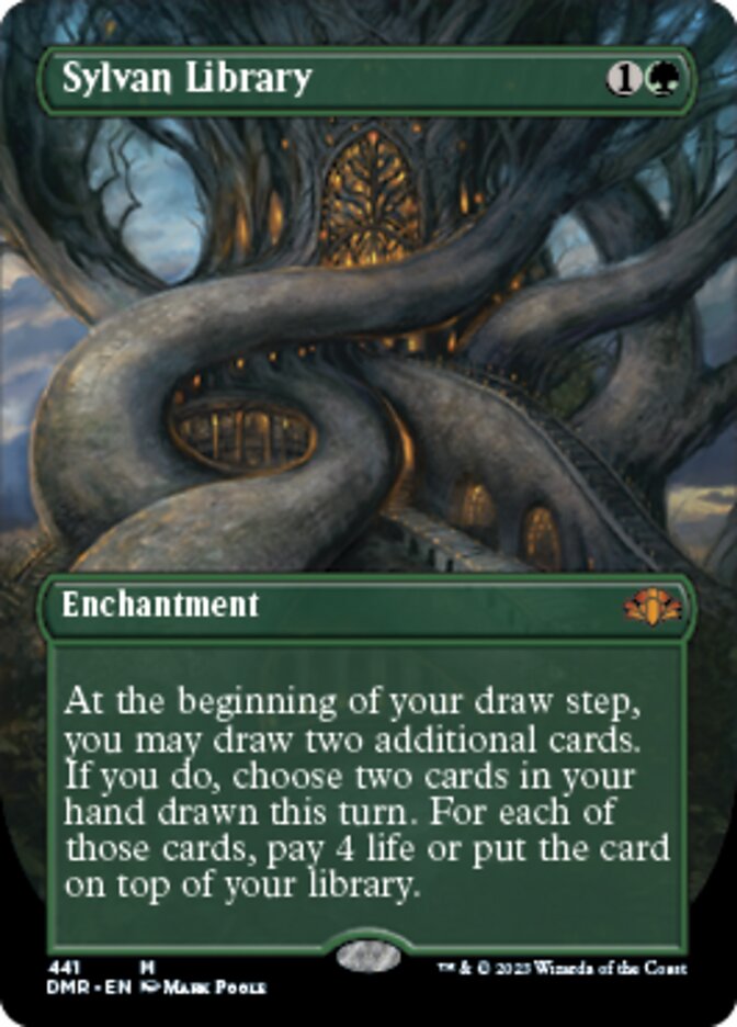 Sylvan Library (Borderless Alternate Art) [Dominaria Remastered] | The Time Vault CA