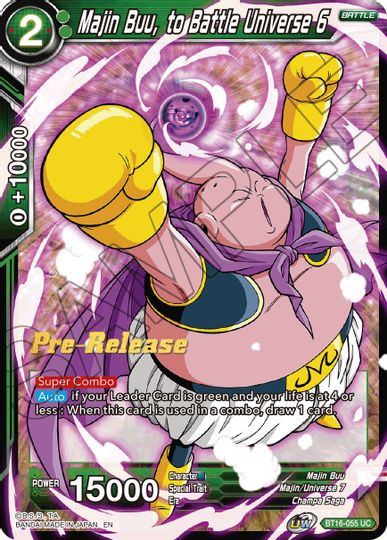 Majin Buu, to Battle Universe 6 (BT16-055) [Realm of the Gods Prerelease Promos] | The Time Vault CA
