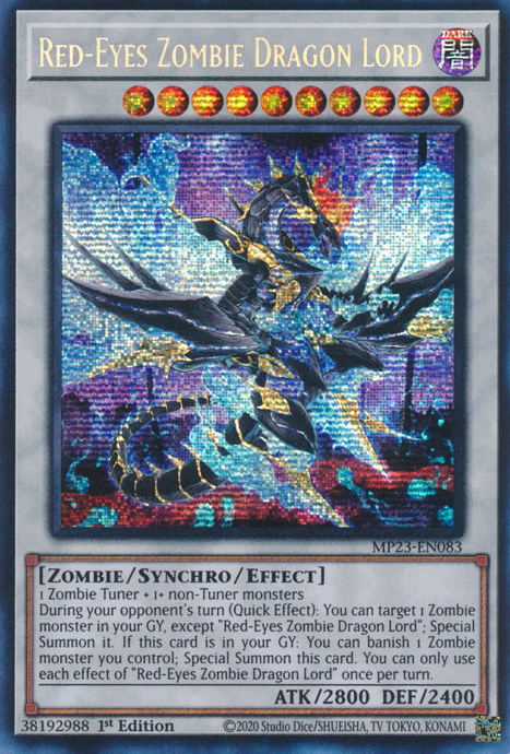 Red-Eyes Zombie Dragon Lord [MP23-EN083] Prismatic Secret Rare | The Time Vault CA