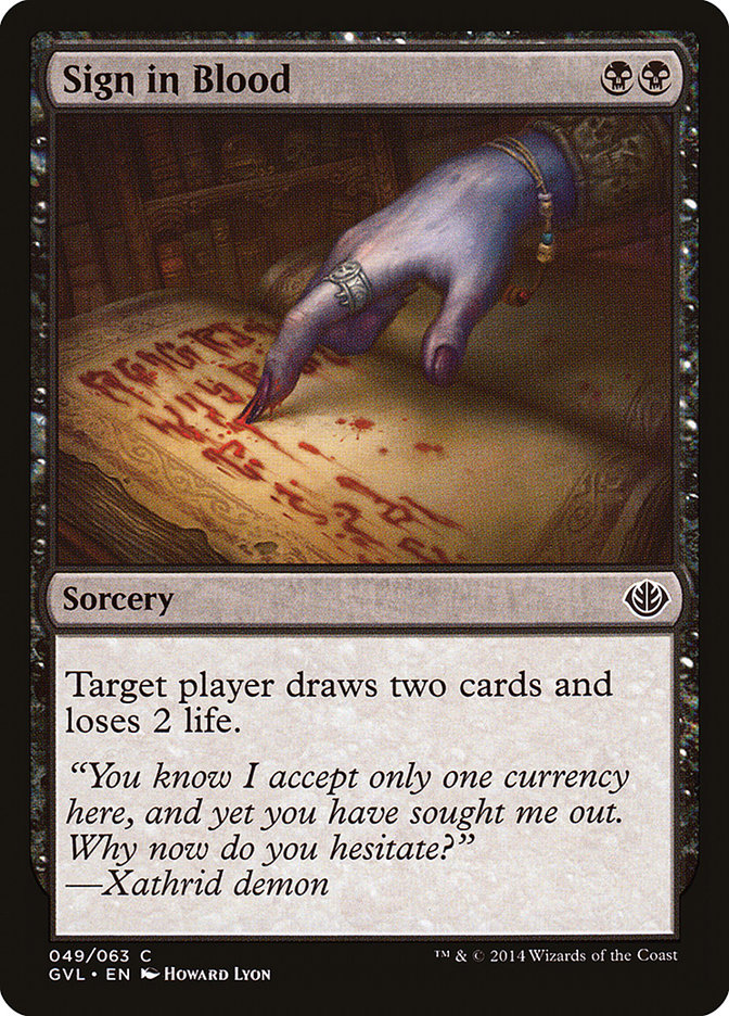 Sign in Blood (Garruk vs. Liliana) [Duel Decks Anthology] | The Time Vault CA