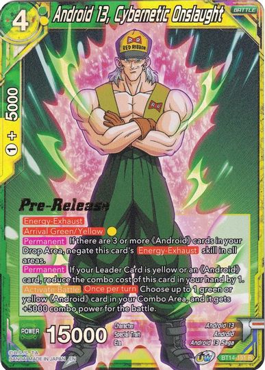 Android 13, Cybernetic Onslaught (BT14-151) [Cross Spirits Prerelease Promos] | The Time Vault CA