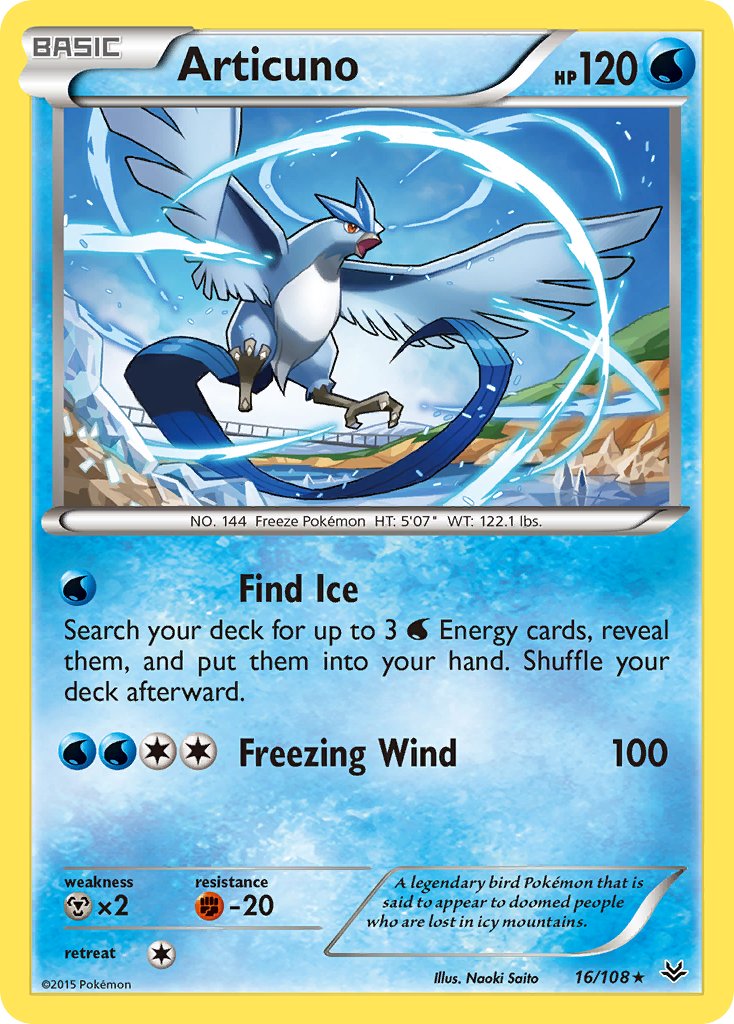 Articuno (16/108) (Theme Deck Exclusive) [XY: Roaring Skies] | The Time Vault CA