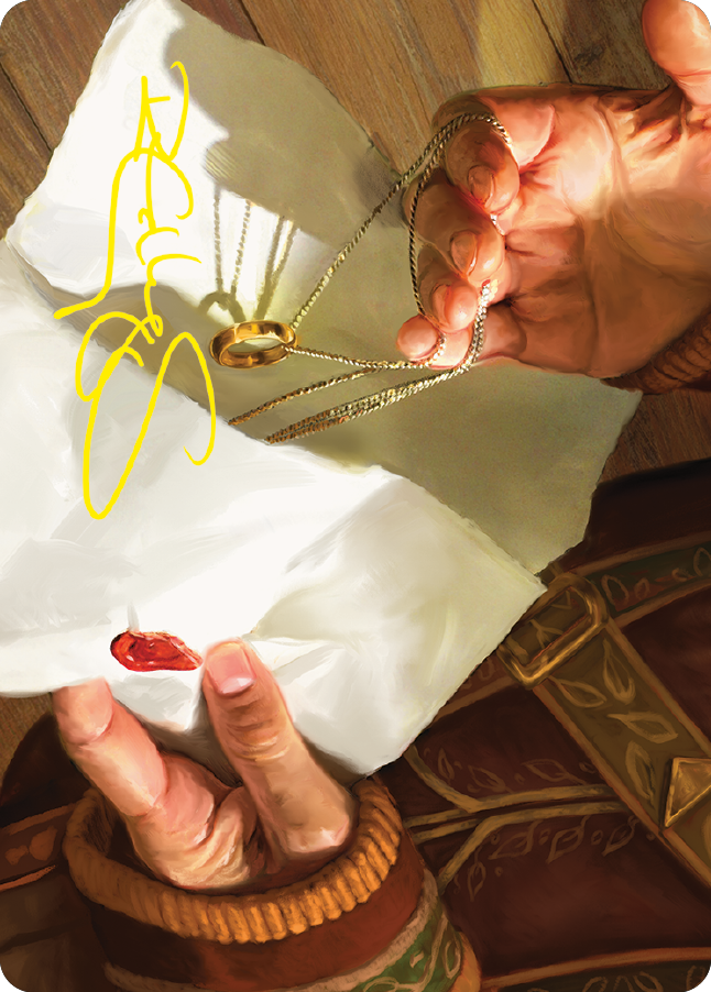 Bilbo's Ring Art Card (Gold-Stamped Signature) [The Lord of the Rings: Tales of Middle-earth Art Series] | The Time Vault CA