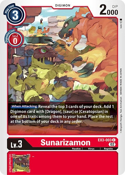 Sunarizamon [EX3-003] [Revision Pack Cards] | The Time Vault CA