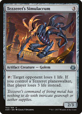 Tezzeret's Simulacrum [Aether Revolt] | The Time Vault CA