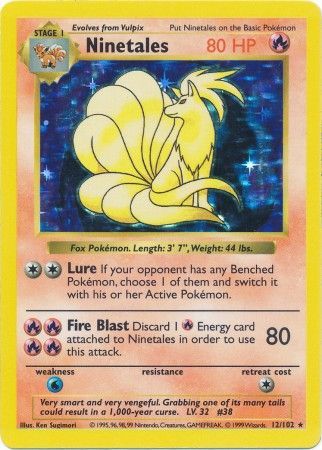 Ninetales (12/102) [Base Set Shadowless Unlimited] | The Time Vault CA